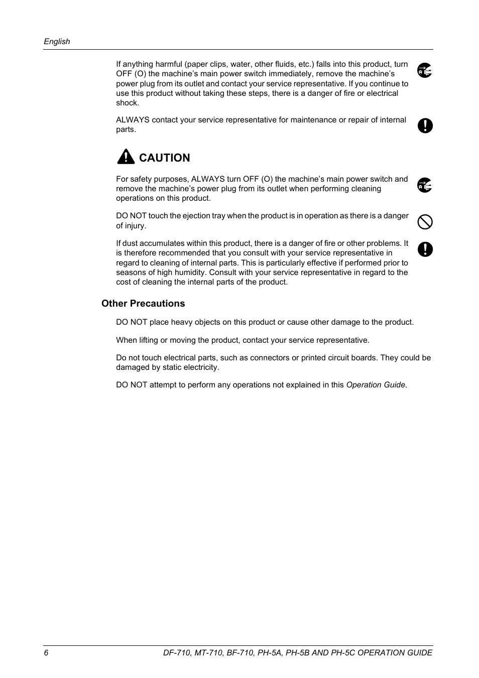 Caution | TA Triumph-Adler DCC 2520 User Manual | Page 8 / 41