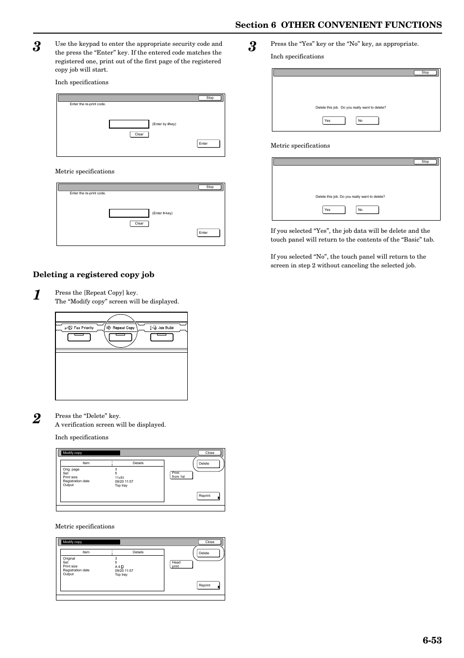 Deleting a registered copy job | TA Triumph-Adler DCC 2526 User Manual | Page 101 / 311