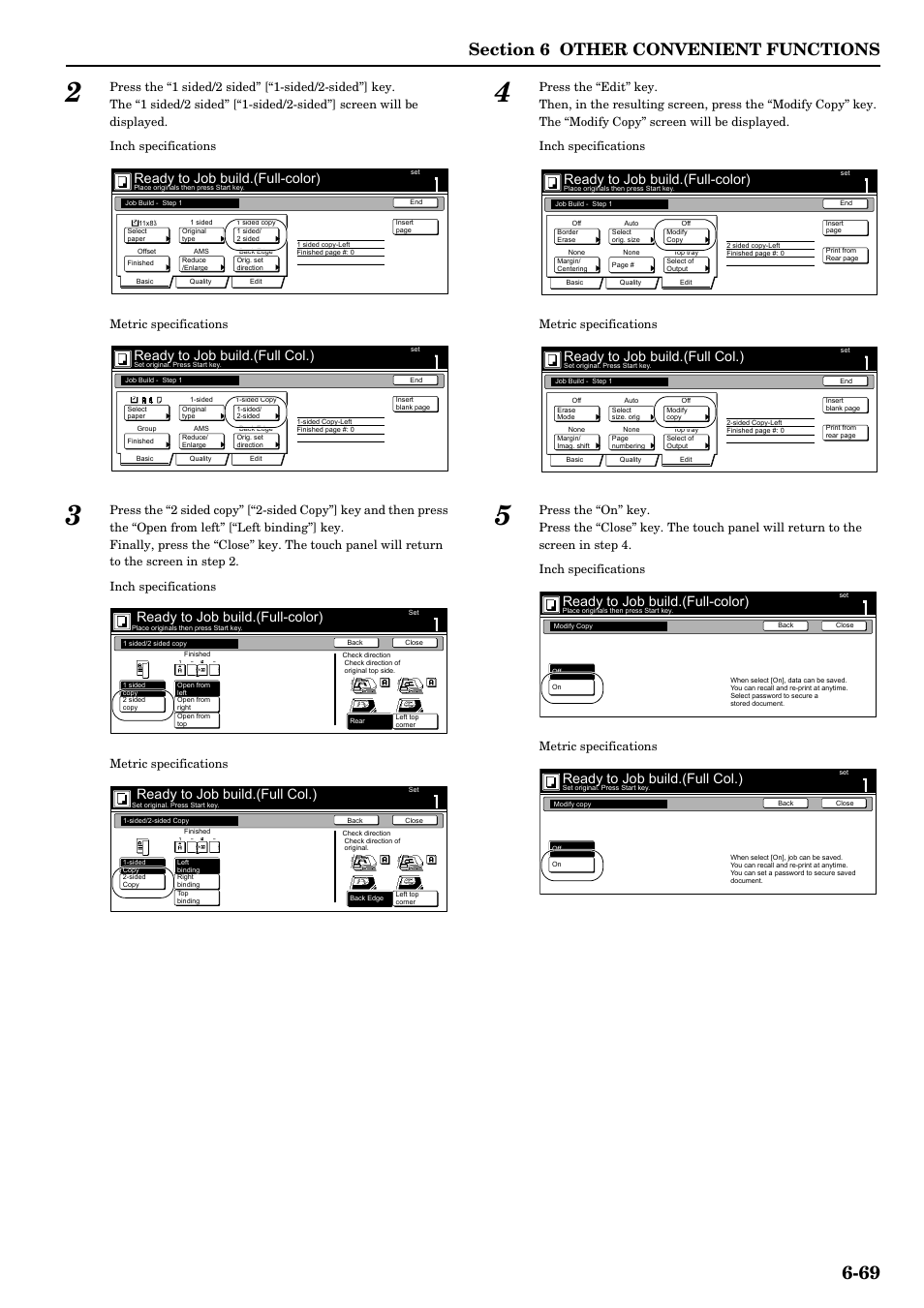 Ready to job build.(full-color), Ready to job build.(full col.), Ready to job build.(full-color) r | TA Triumph-Adler DCC 2526 User Manual | Page 117 / 311