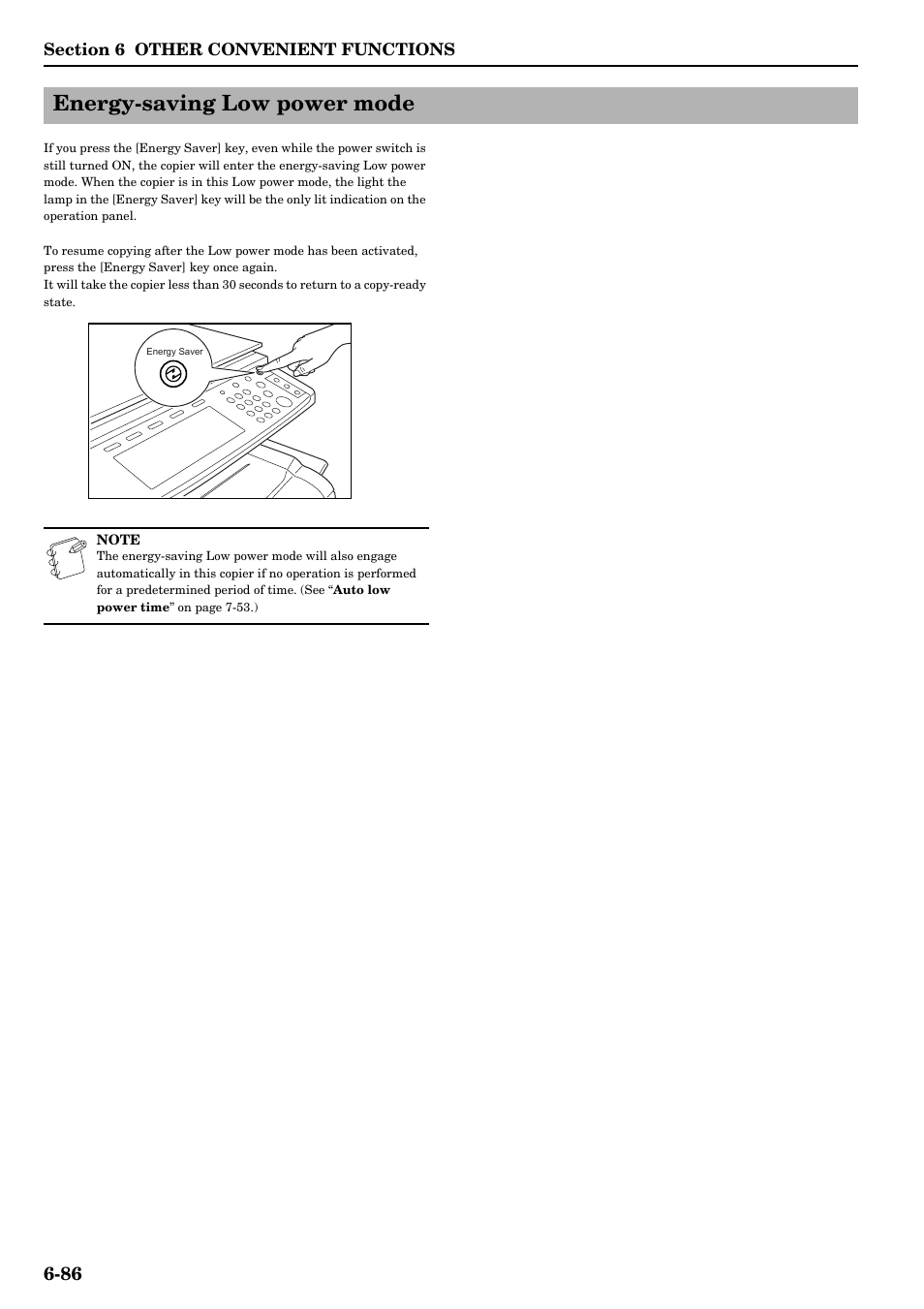 Energy-saving low power mode, Energy-saving low power mode -86, See “ energy-saving low power mode | TA Triumph-Adler DCC 2526 User Manual | Page 134 / 311