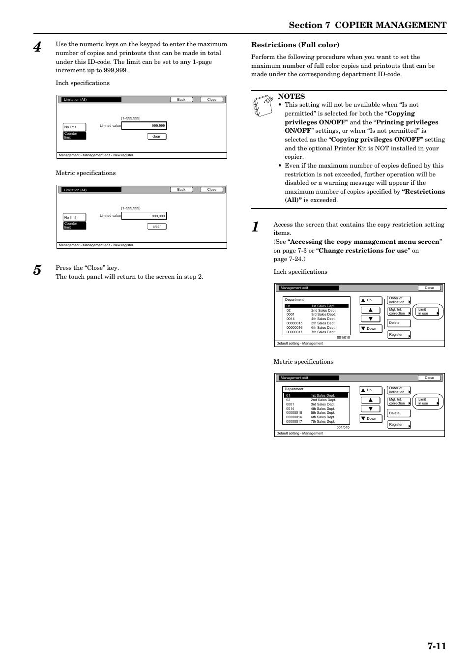 Restrictions (full color) | TA Triumph-Adler DCC 2526 User Manual | Page 147 / 311