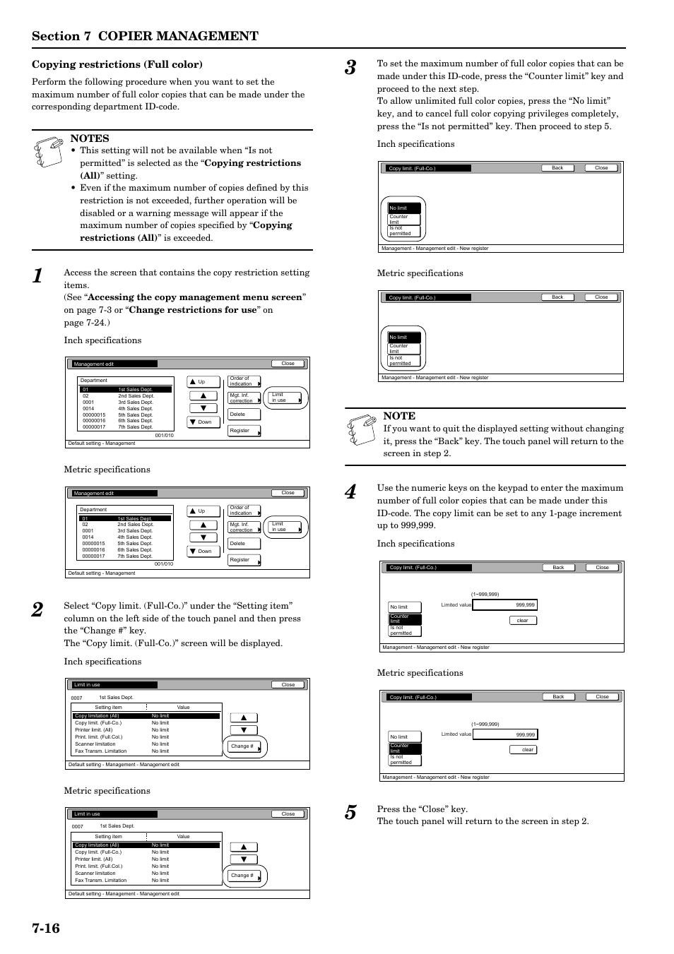 Copying restrictions (full color) | TA Triumph-Adler DCC 2526 User Manual | Page 152 / 311