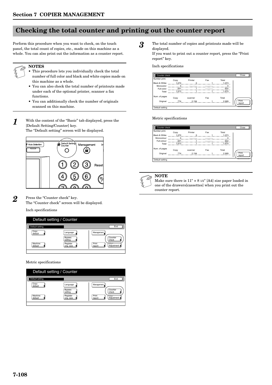 Default setting / counter | TA Triumph-Adler DCC 2526 User Manual | Page 244 / 311