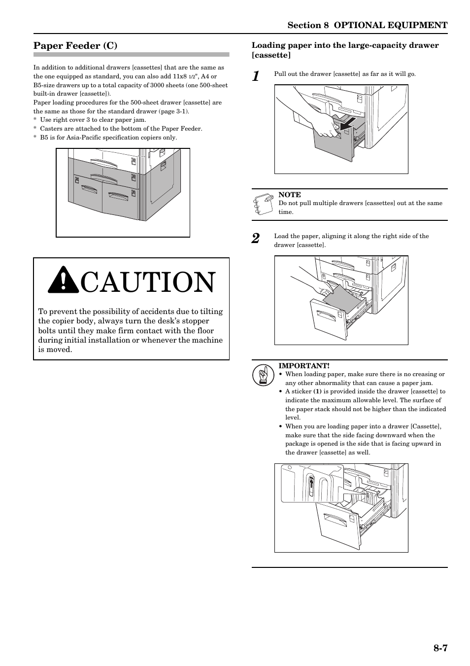 Paper feeder (c), Paper feeder (c) -7, Caution | TA Triumph-Adler DCC 2526 User Manual | Page 261 / 311