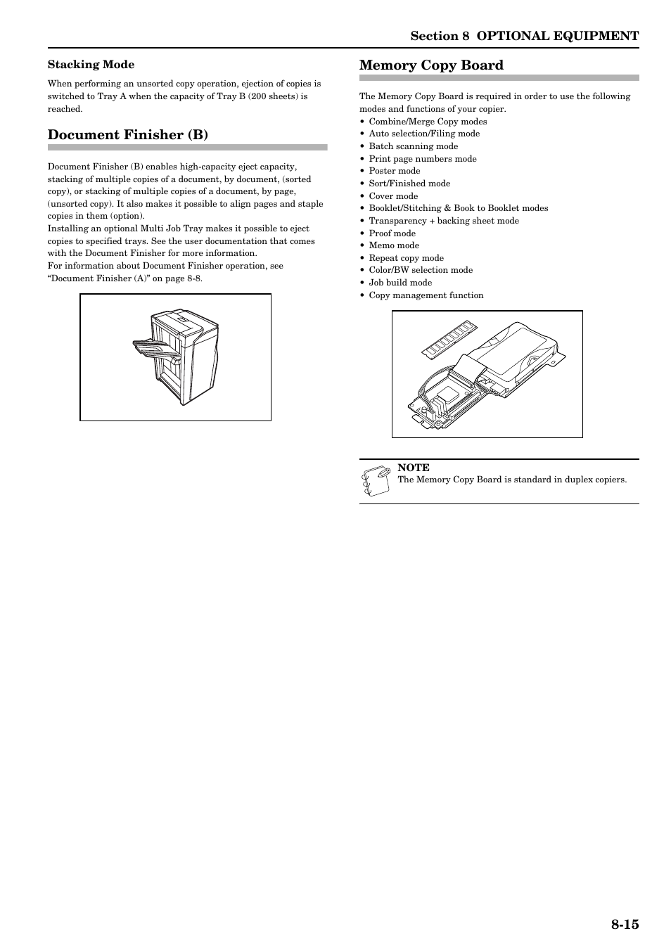 Document finisher (b), Memory copy board, Document finisher (b) -15 memory copy board -15 | TA Triumph-Adler DCC 2526 User Manual | Page 269 / 311