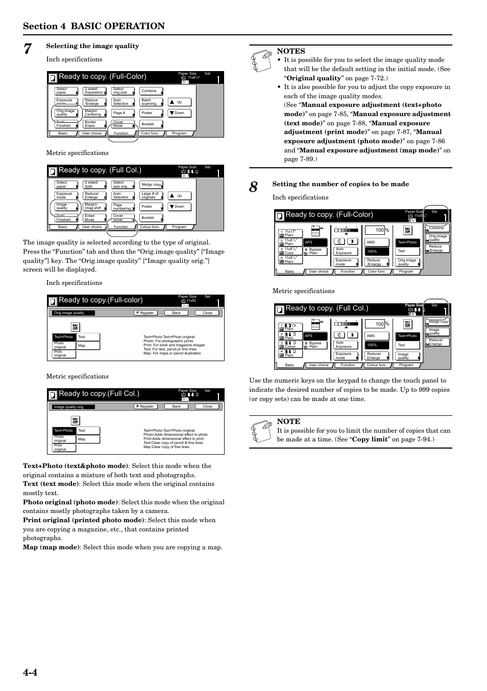 Ready to copy. (full-color), Ready to copy. (full col.), Ready to copy.(full-color) | Ready to copy.(full col.) | TA Triumph-Adler DCC 2526 User Manual | Page 38 / 311