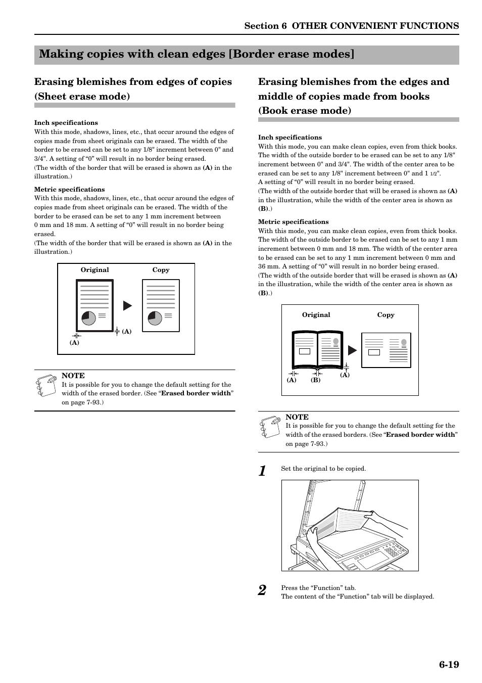 Making copies with clean edges [border erase modes | TA Triumph-Adler DCC 2526 User Manual | Page 67 / 311