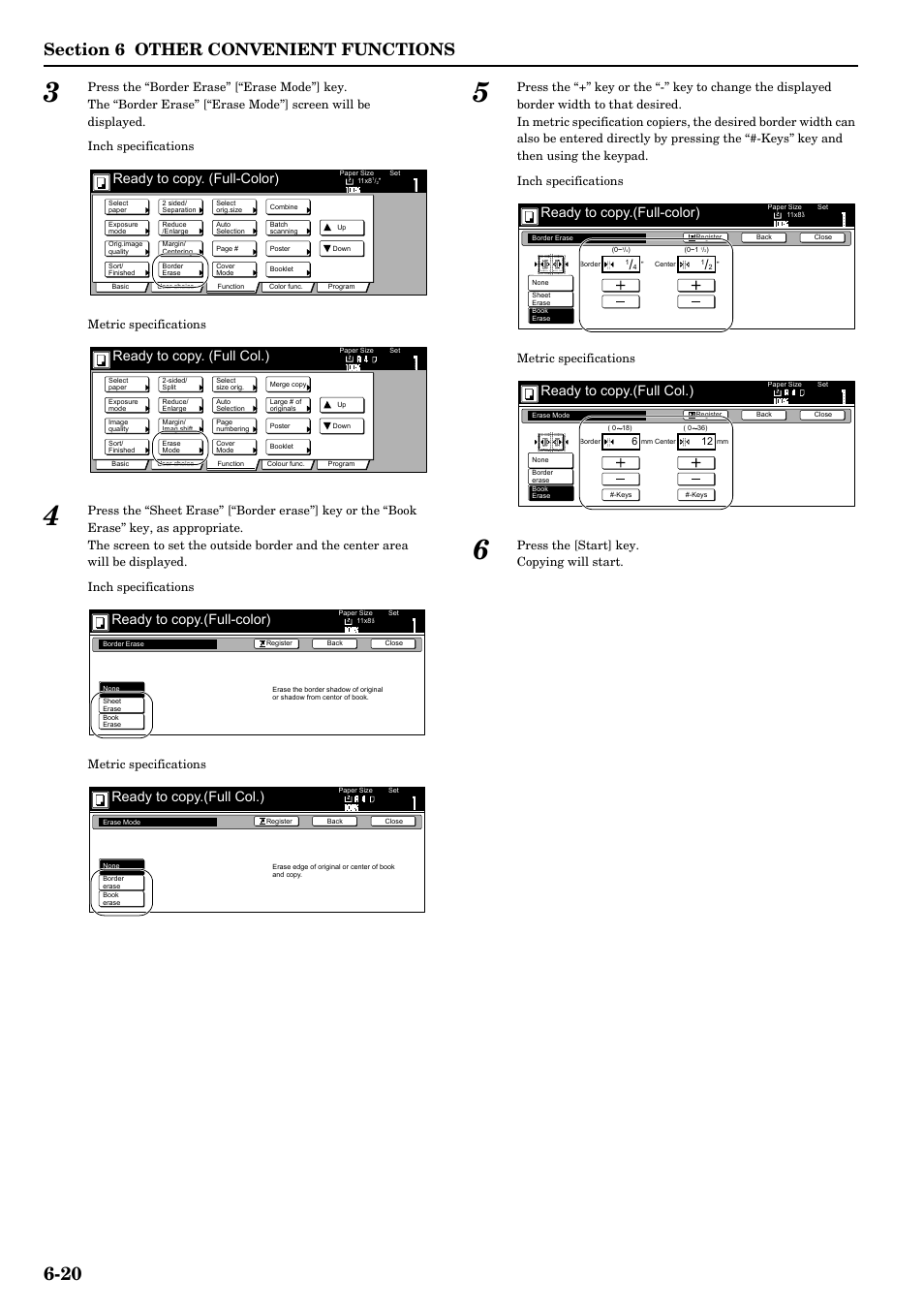 Ready to copy. (full-color), Ready to copy. (full col.), Ready to copy.(full-color) | Ready to copy.(full col.), Press the [start] key. copying will start | TA Triumph-Adler DCC 2526 User Manual | Page 68 / 311