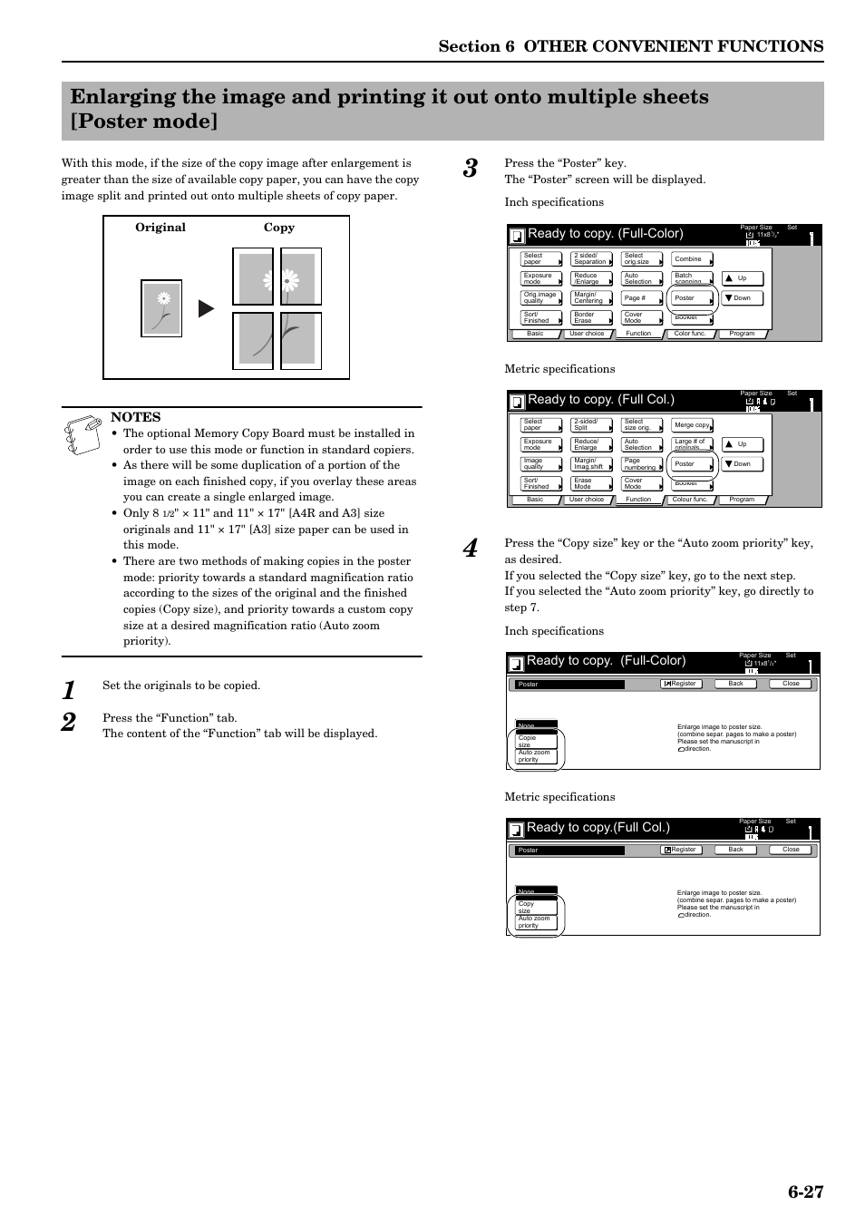 Ready to copy. (full-color), Ready to copy. (full col.), Ready to copy.(full col.) | TA Triumph-Adler DCC 2526 User Manual | Page 75 / 311