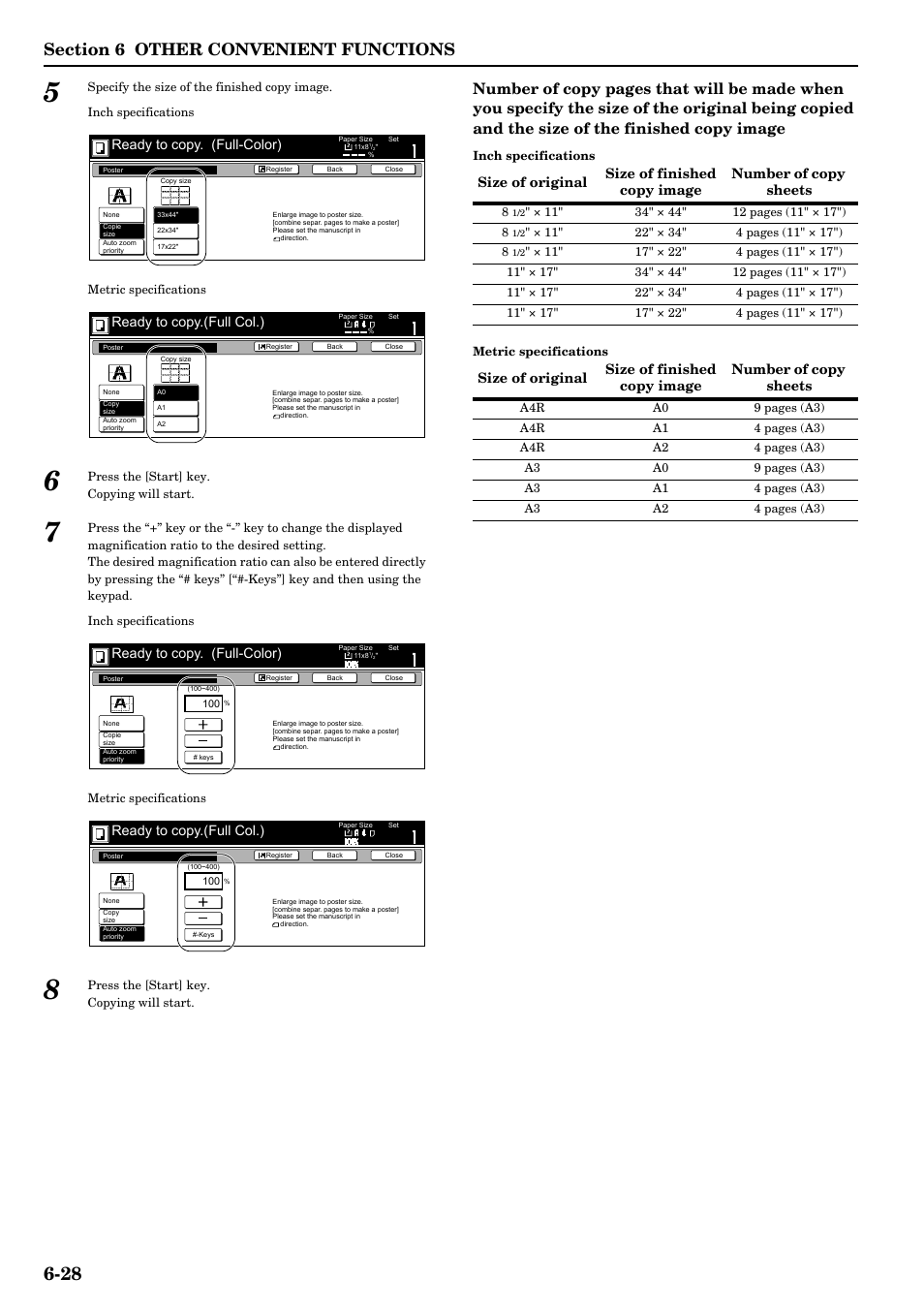 Ready to copy. (full-color), Ready to copy.(full col.) | TA Triumph-Adler DCC 2526 User Manual | Page 76 / 311