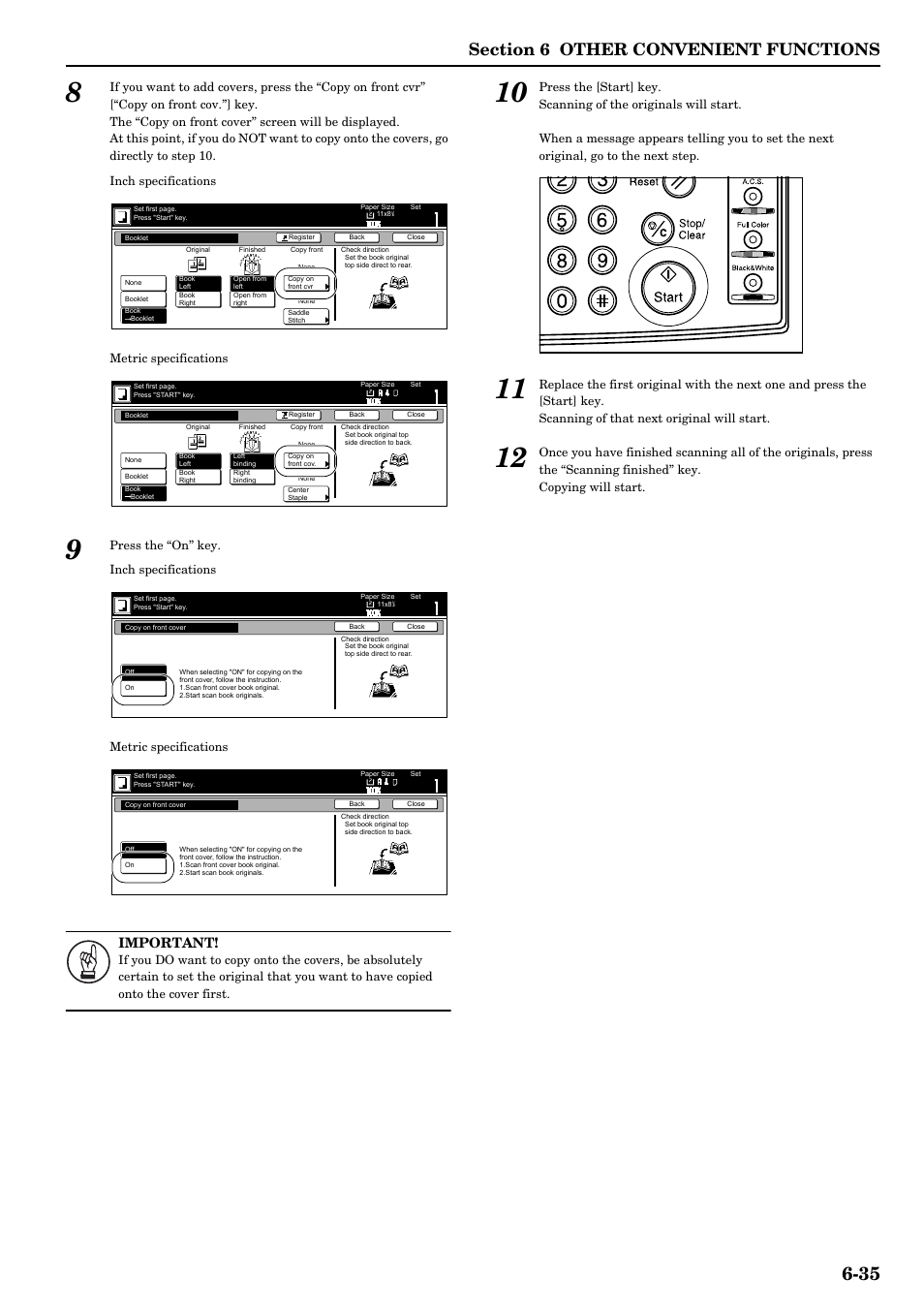 Important | TA Triumph-Adler DCC 2526 User Manual | Page 83 / 311