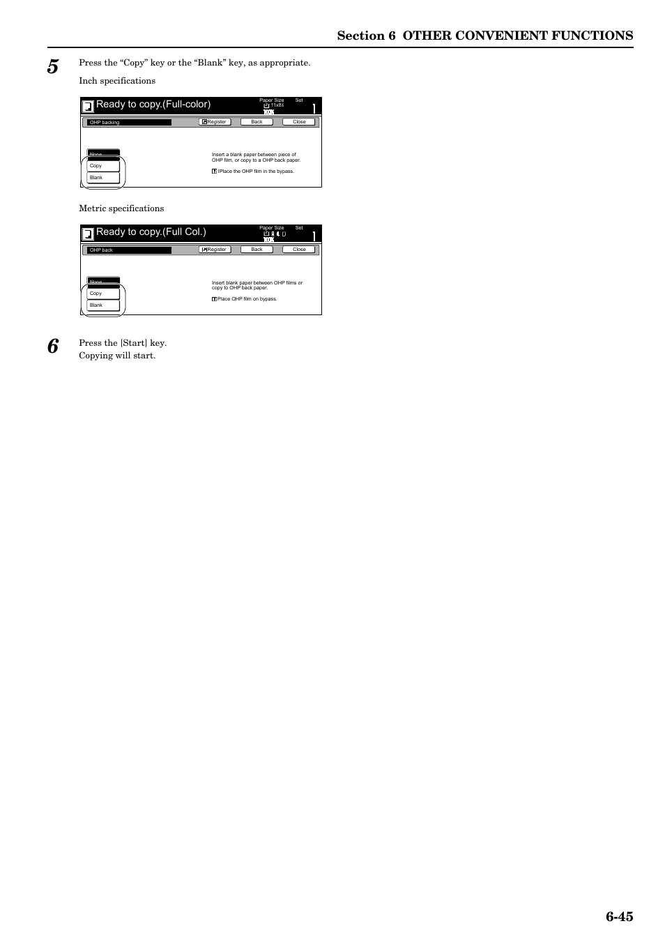 Ready to copy.(full-color), Ready to copy.(full col.) | TA Triumph-Adler DCC 2526 User Manual | Page 93 / 311