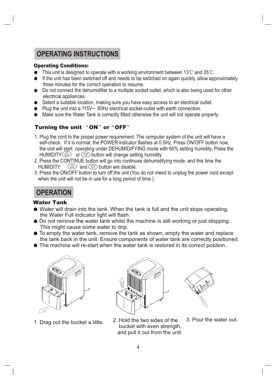 Т³гж 6, Operating instructions, Operation | Daewoo DHC-600 User Manual | Page 6 / 10