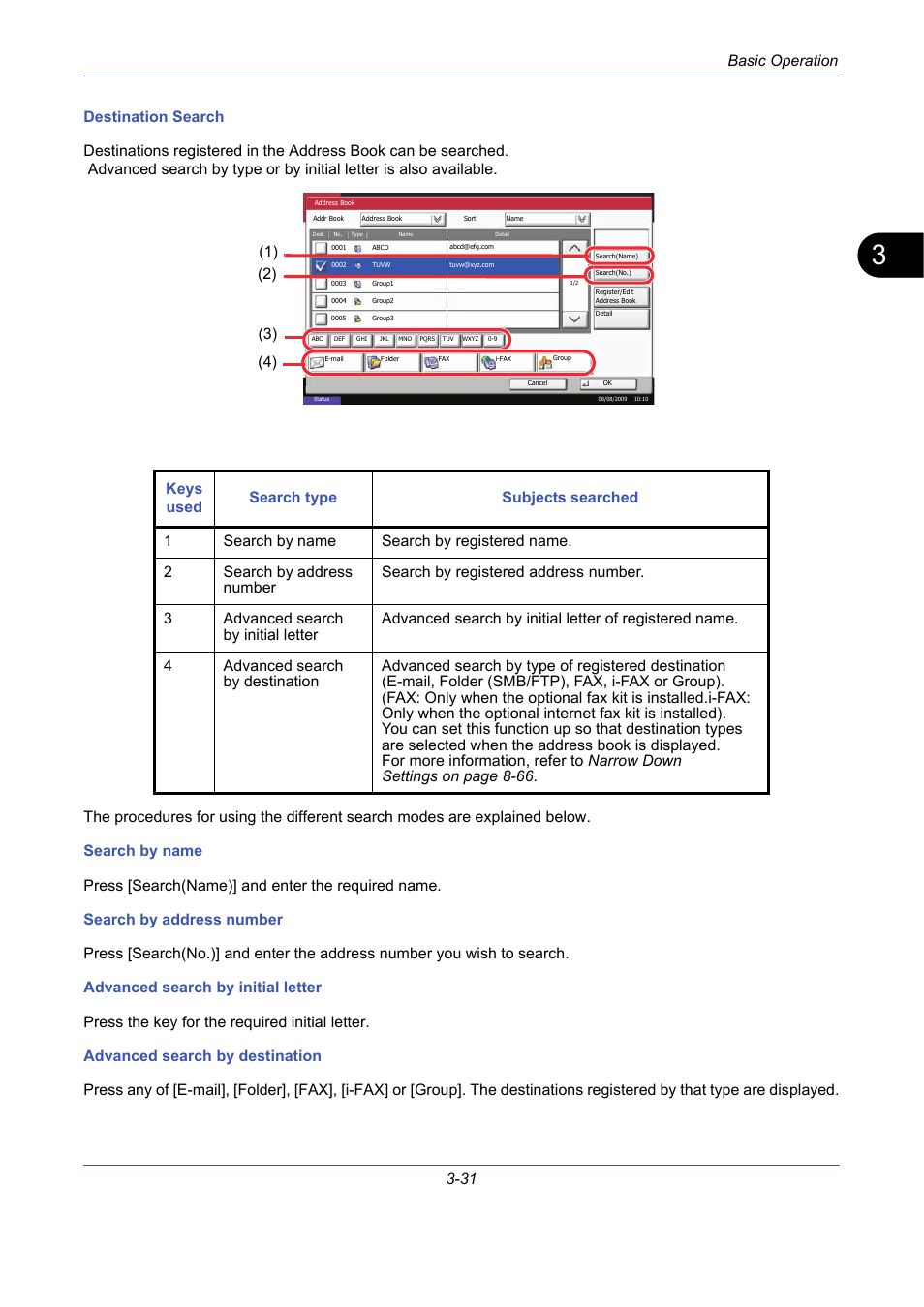 Basic operation 3-31 | TA Triumph-Adler DCC 2725 User Manual | Page 103 / 436