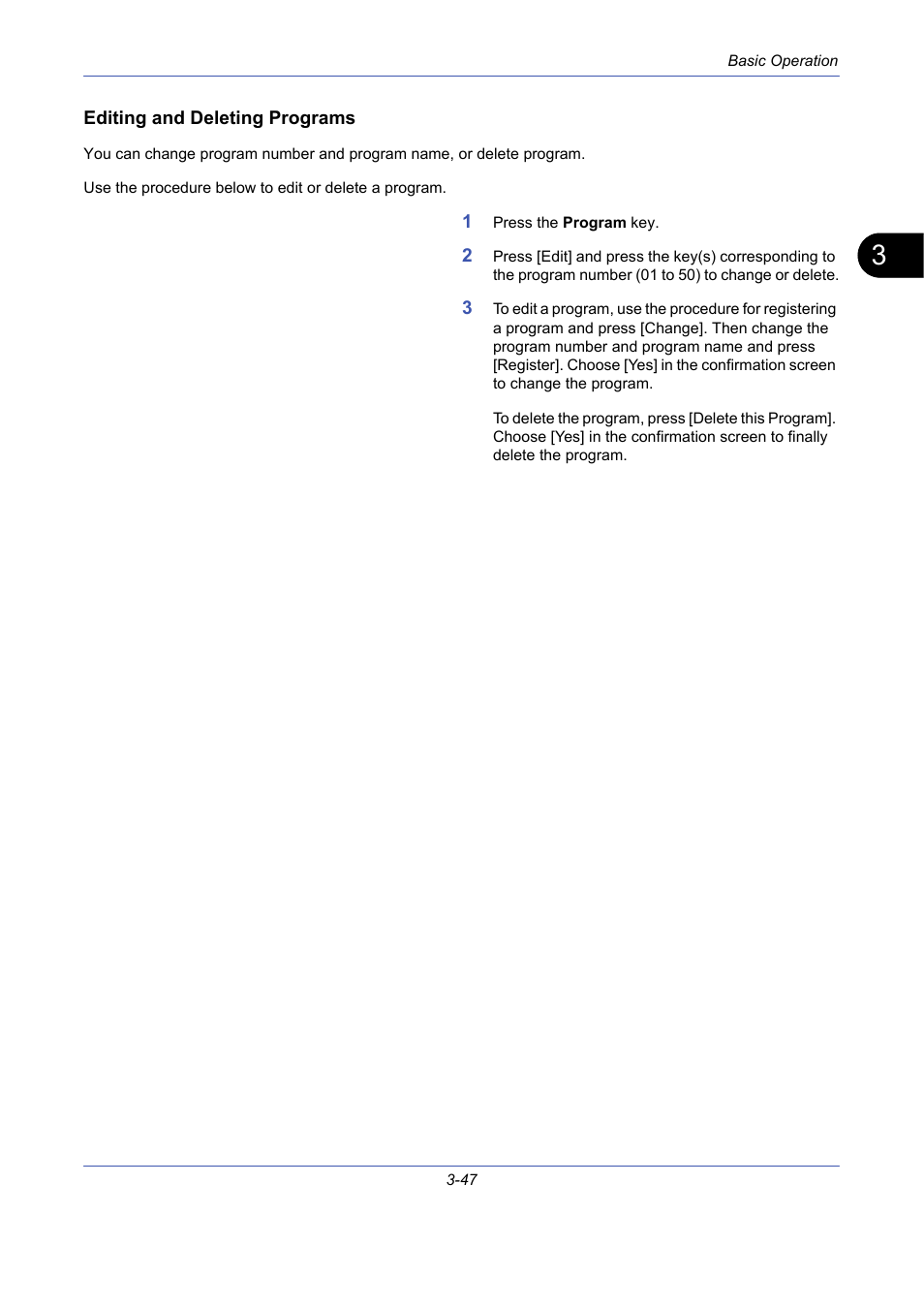 Editing and deleting programs | TA Triumph-Adler DCC 2725 User Manual | Page 119 / 436