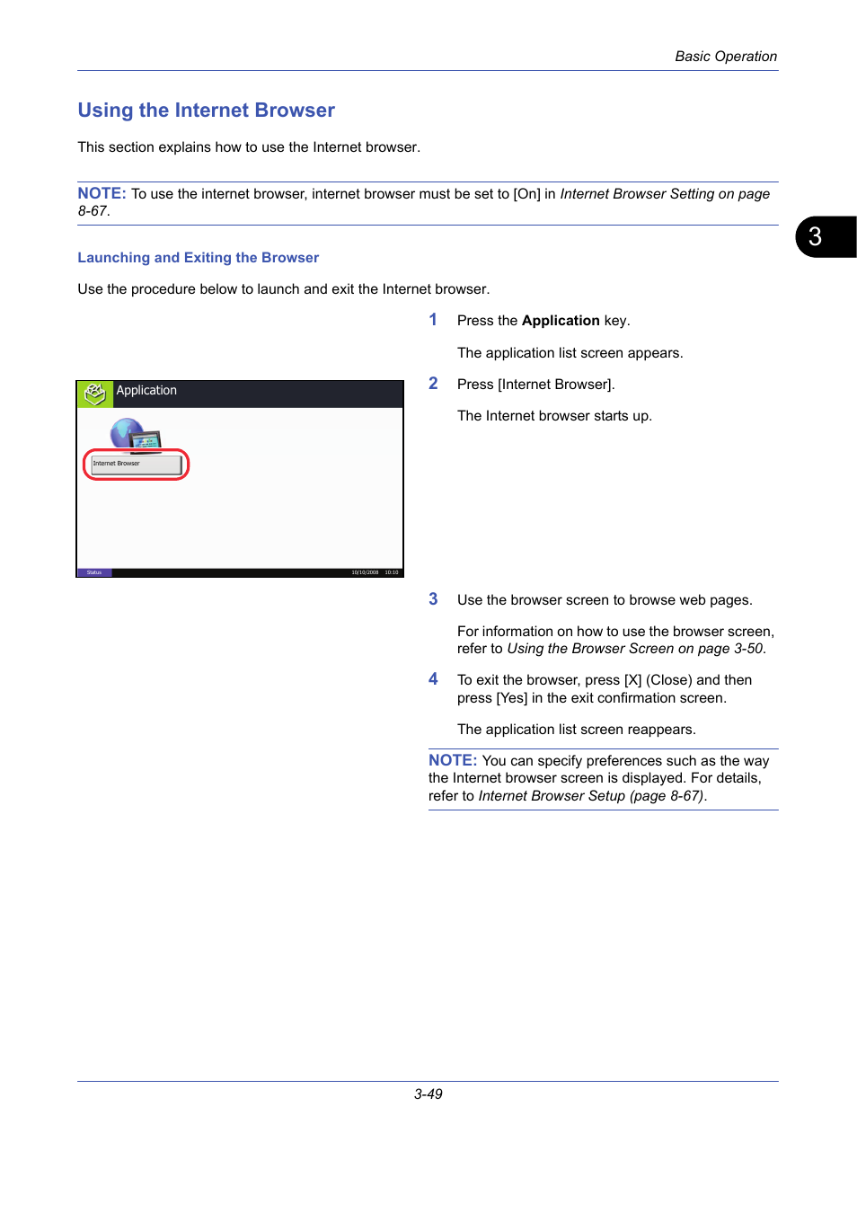 Using the internet browser, Using the internet browser -49 | TA Triumph-Adler DCC 2725 User Manual | Page 121 / 436