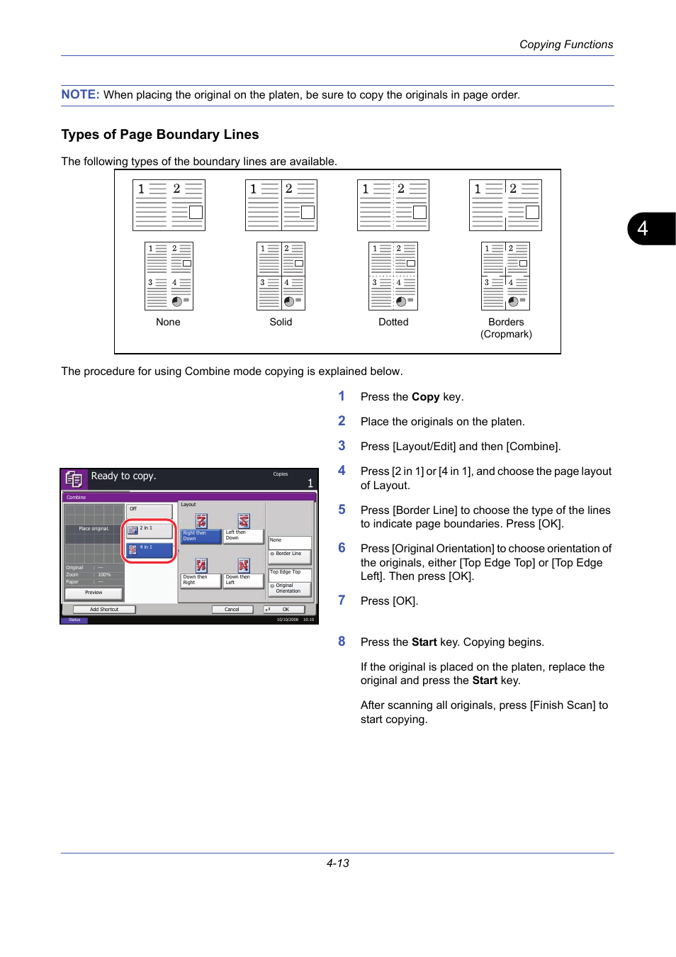 Types of page boundary lines | TA Triumph-Adler DCC 2725 User Manual | Page 135 / 436