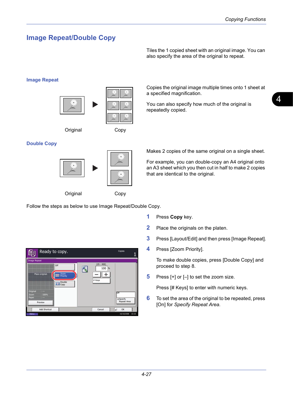 Image repeat/double copy, Image repeat/double copy -27 | TA Triumph-Adler DCC 2725 User Manual | Page 149 / 436