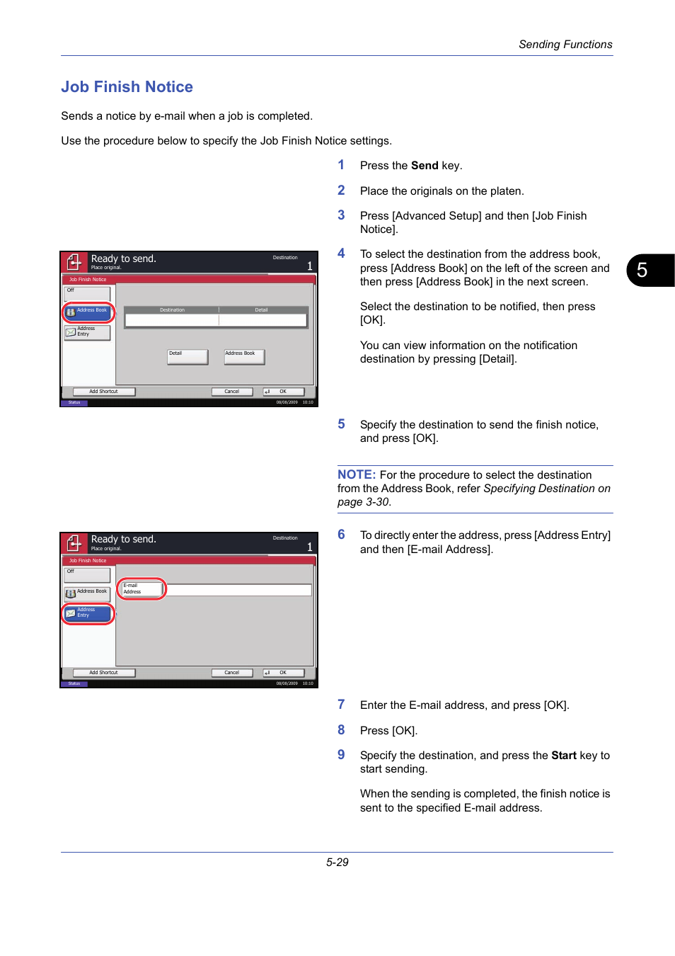 Job finish notice, Job finish notice -29 | TA Triumph-Adler DCC 2725 User Manual | Page 197 / 436
