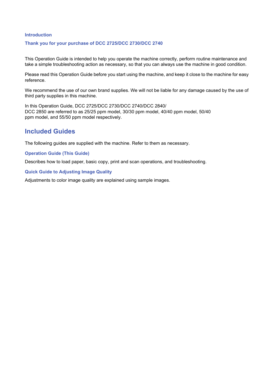 Included guides | TA Triumph-Adler DCC 2725 User Manual | Page 2 / 436