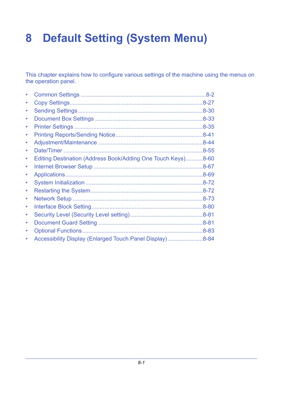 8 default setting (system menu), Default setting (system menu), 8 - default setting (system menu) | TA Triumph-Adler DCC 2725 User Manual | Page 241 / 436