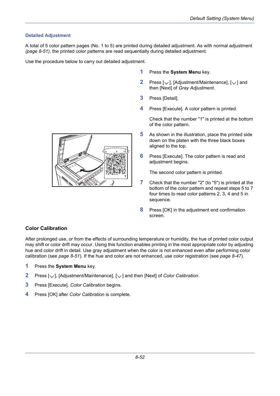 Color calibration, Color calibration -52 | TA Triumph-Adler DCC 2725 User Manual | Page 292 / 436