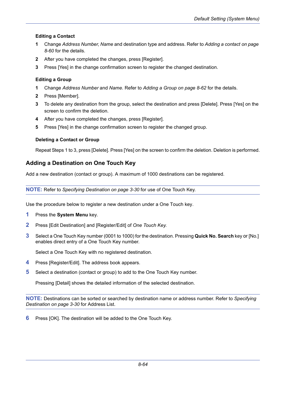 Adding a destination on one touch key | TA Triumph-Adler DCC 2725 User Manual | Page 304 / 436