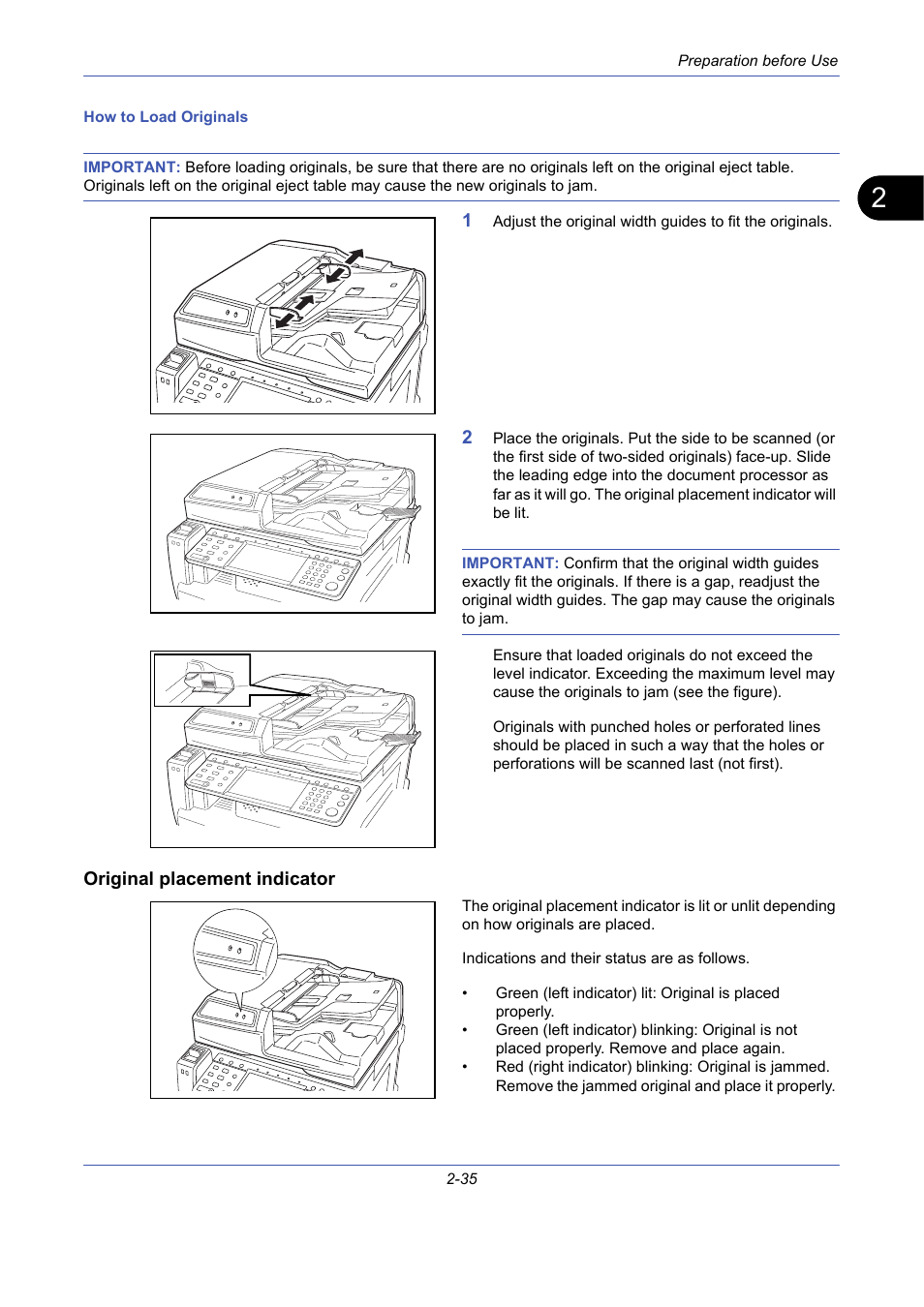 Original placement indicator | TA Triumph-Adler DCC 2725 User Manual | Page 71 / 436