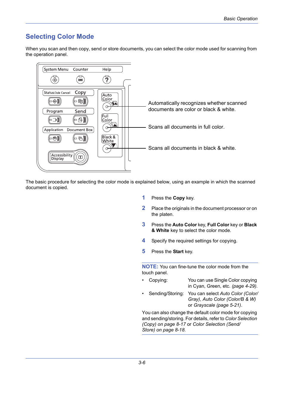 Selecting color mode, Selecting color mode -6 | TA Triumph-Adler DCC 2725 User Manual | Page 78 / 436