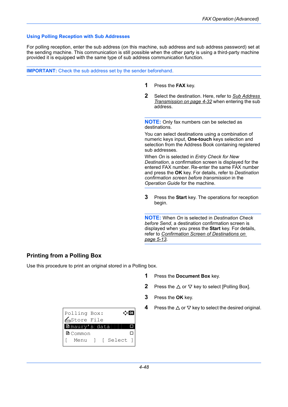 Printing from a polling box | TA Triumph-Adler DCC 2726 User Manual | Page 107 / 204