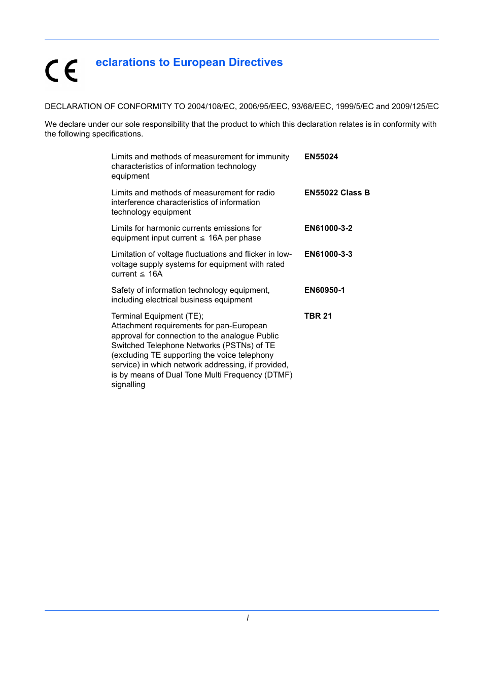 Eclarations to european directives | TA Triumph-Adler DCC 2726 User Manual | Page 11 / 204