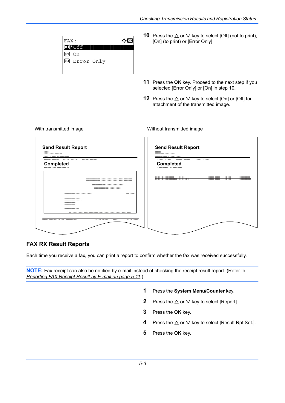 Fax rx result reports | TA Triumph-Adler DCC 2726 User Manual | Page 121 / 204