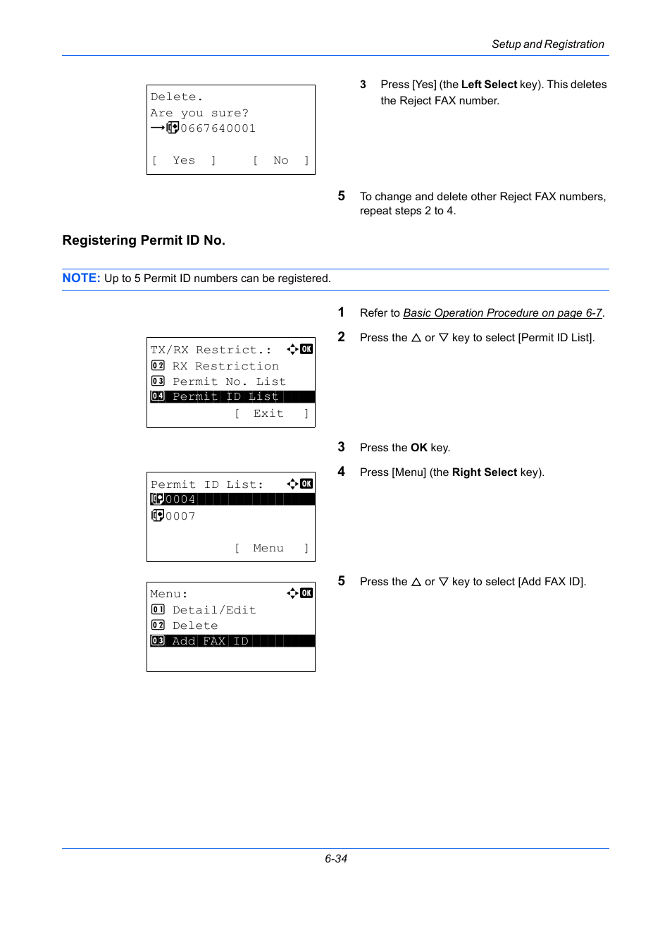 Registering permit id no | TA Triumph-Adler DCC 2726 User Manual | Page 163 / 204