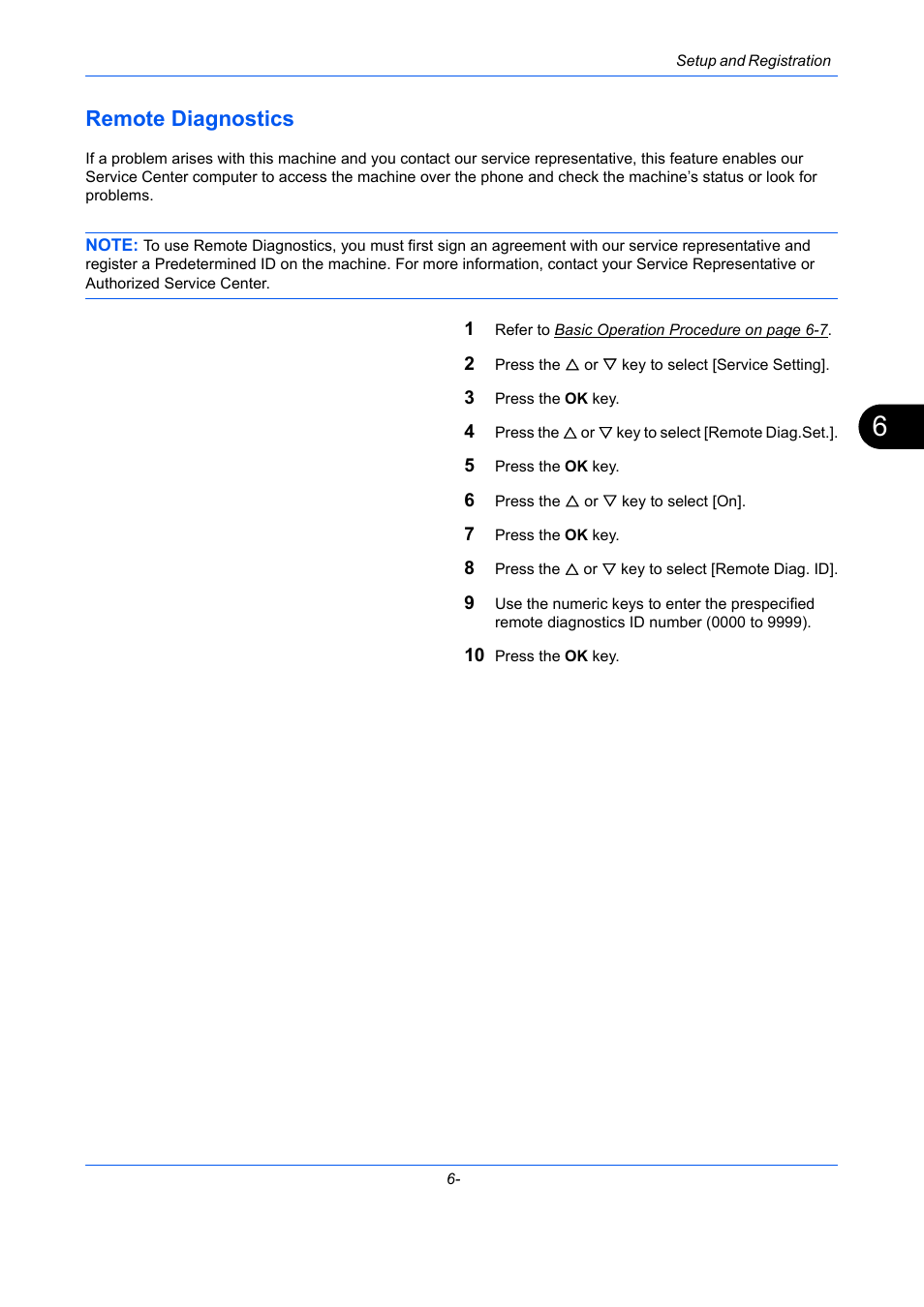 Remote diagnostics, Remote diagnostics -40, Age 6-40 | TA Triumph-Adler DCC 2726 User Manual | Page 168 / 204