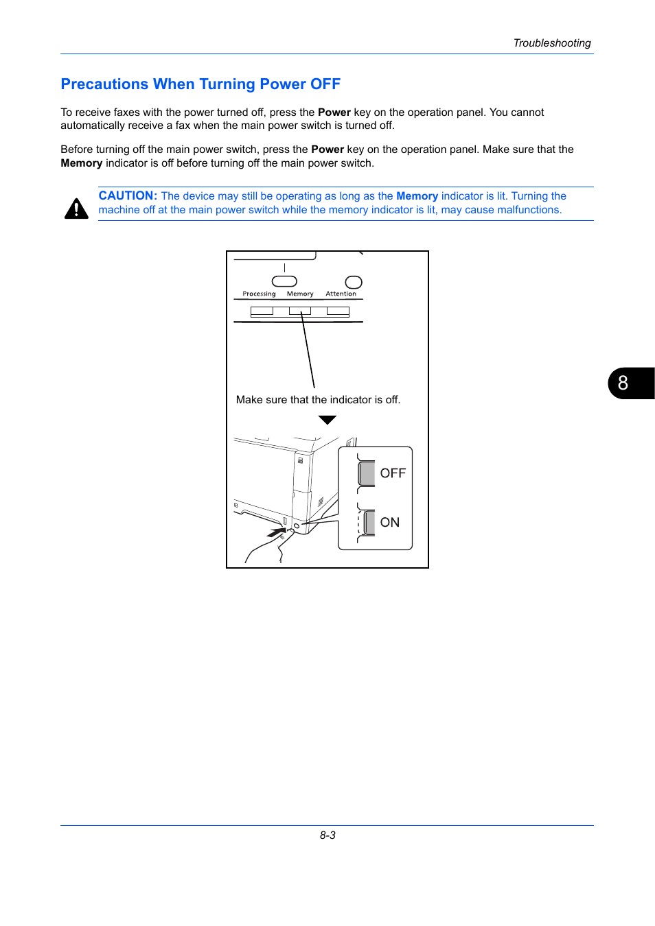 Precautions when turning power off, Precautions when turning power off -3 | TA Triumph-Adler DCC 2726 User Manual | Page 176 / 204