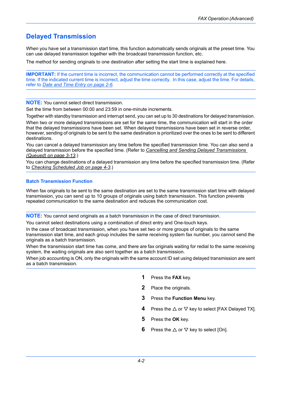 Delayed transmission, Delayed transmission -2 | TA Triumph-Adler DCC 2726 User Manual | Page 61 / 204