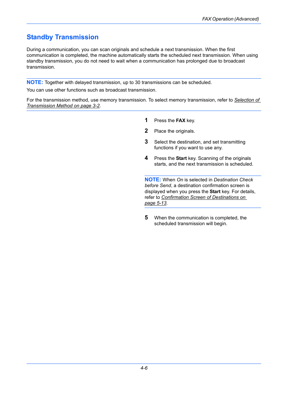 Standby transmission, Standby transmission -6 | TA Triumph-Adler DCC 2726 User Manual | Page 65 / 204