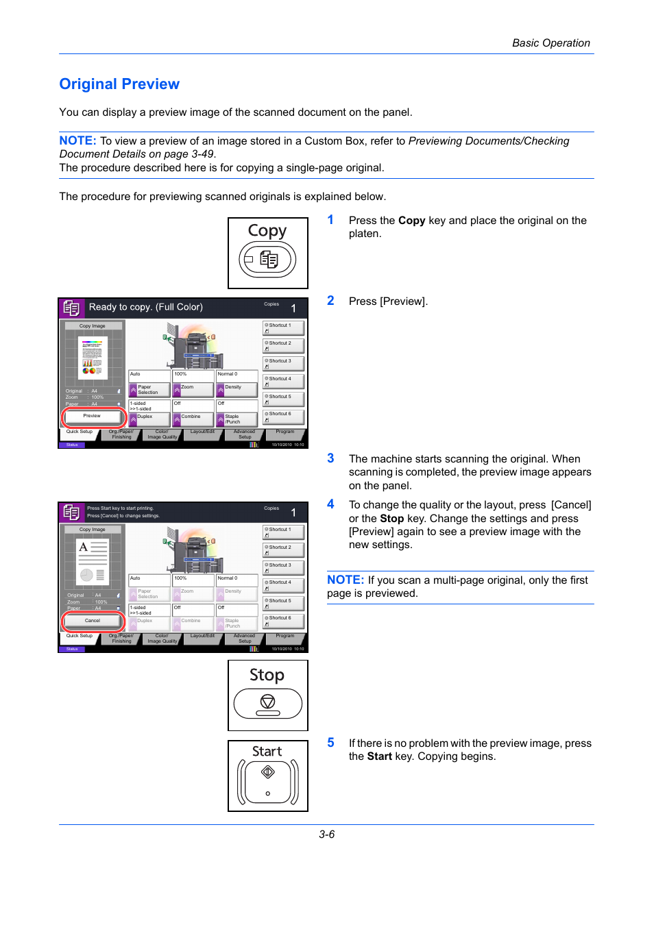 Original preview, Original preview -6, Basic operation 3-6 | Press [preview | TA Triumph-Adler DCC 2930 User Manual | Page 100 / 588