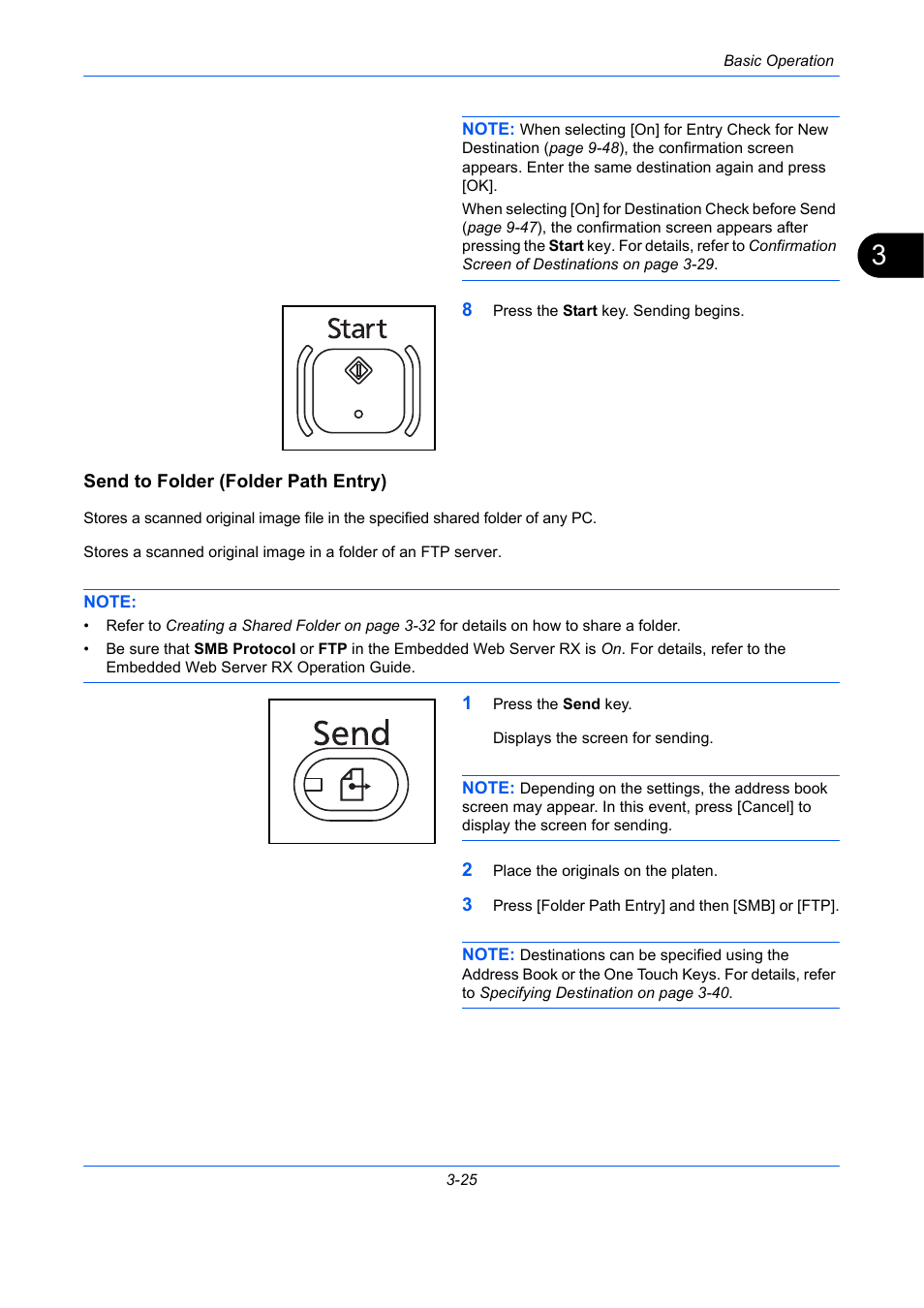 Send to folder (folder path entry), E 3-25 | TA Triumph-Adler DCC 2930 User Manual | Page 119 / 588