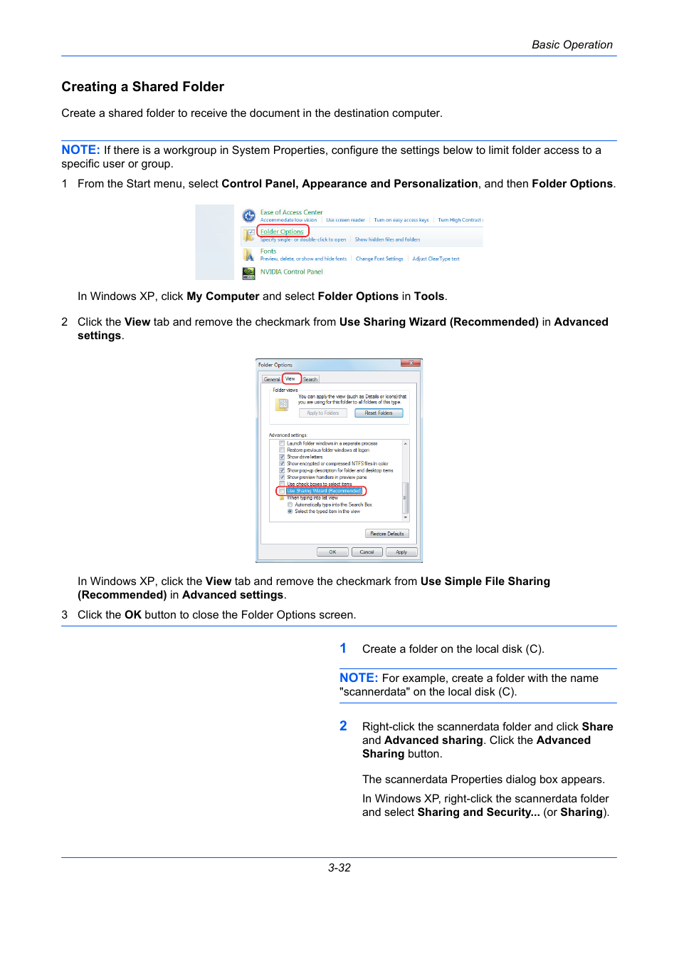 Creating a shared folder | TA Triumph-Adler DCC 2930 User Manual | Page 126 / 588