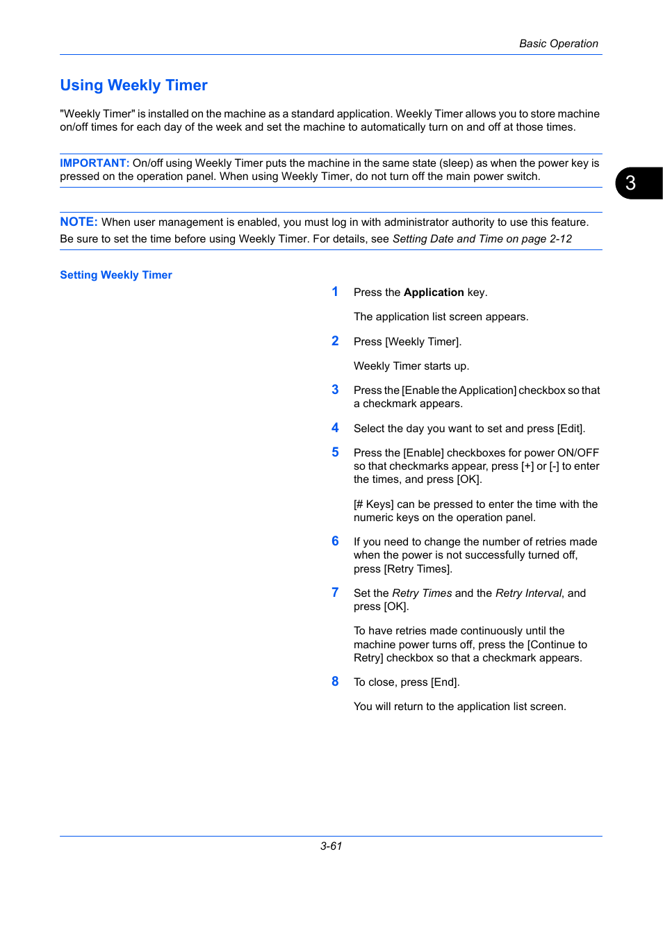 Using weekly timer, Using weekly timer -61 | TA Triumph-Adler DCC 2930 User Manual | Page 155 / 588