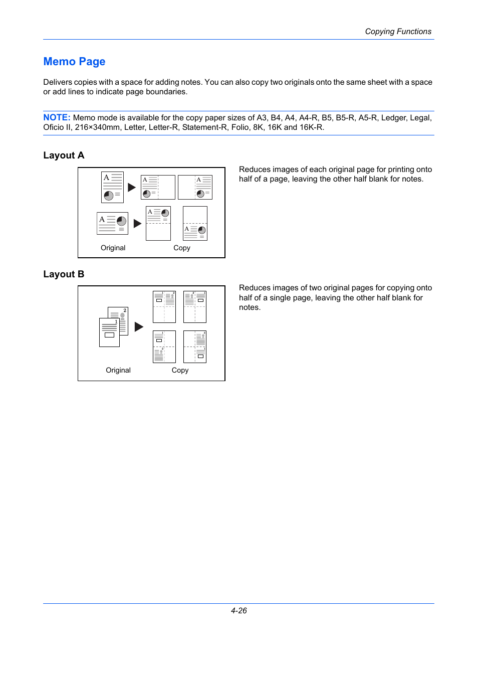 Layout a, Layout b | TA Triumph-Adler DCC 2930 User Manual | Page 182 / 588