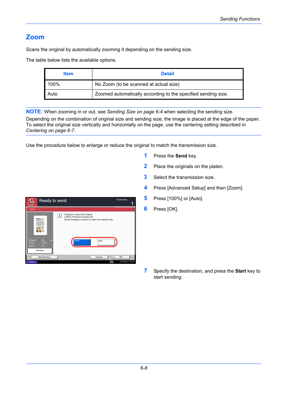 Zoom, Zoom -6, E 6-6) | TA Triumph-Adler DCC 2930 User Manual | Page 226 / 588