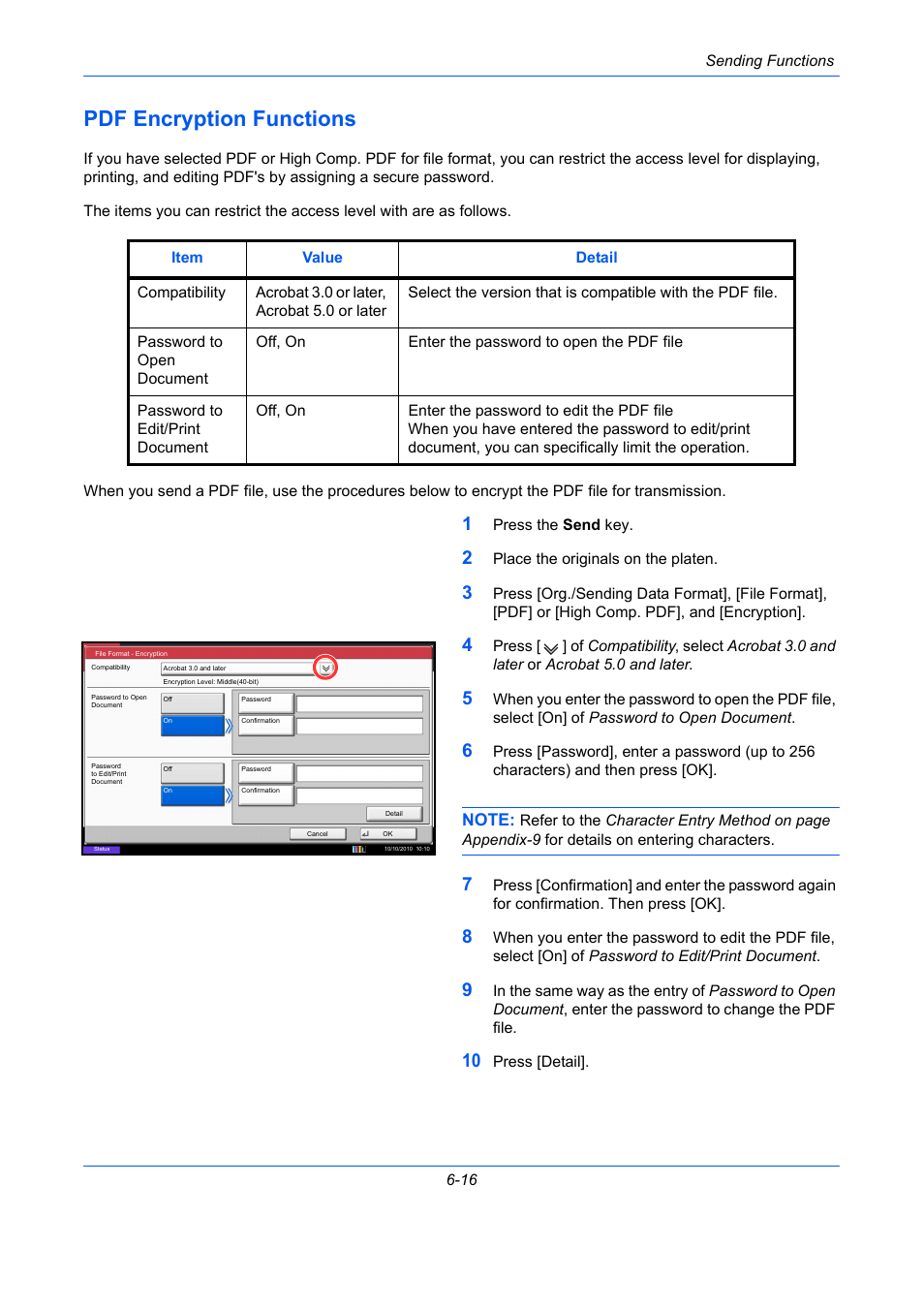 Pdf encryption functions, Pdf encryption functions -16 | TA Triumph-Adler DCC 2930 User Manual | Page 236 / 588