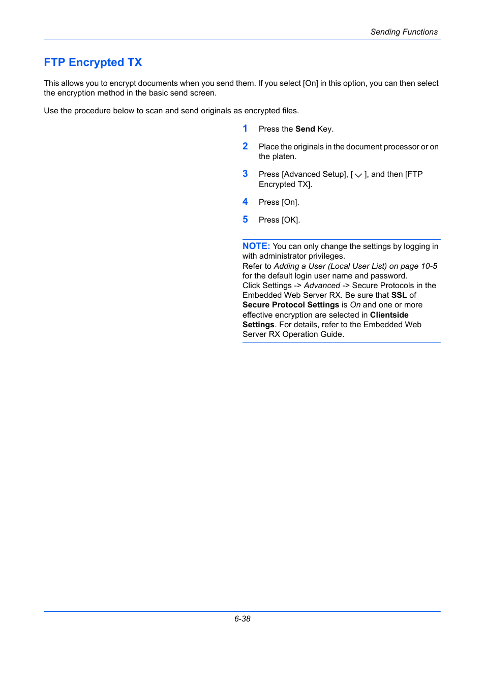 Ftp encrypted tx, Ftp encrypted tx -38, E 6-38 | E 6-38) | TA Triumph-Adler DCC 2930 User Manual | Page 258 / 588