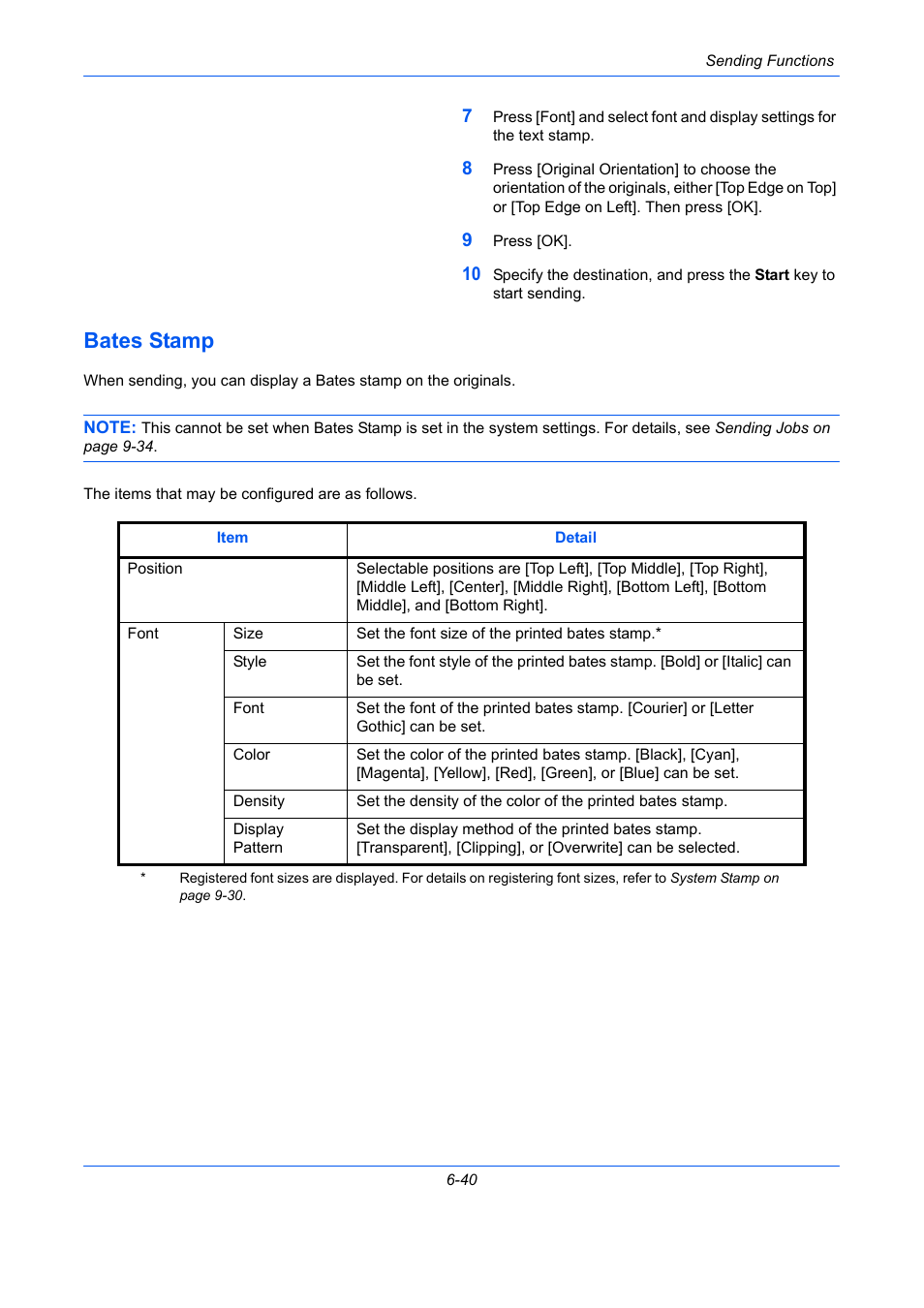 Bates stamp, Bates stamp -40, Ge 6-40 | Ge 6-40) | TA Triumph-Adler DCC 2930 User Manual | Page 260 / 588