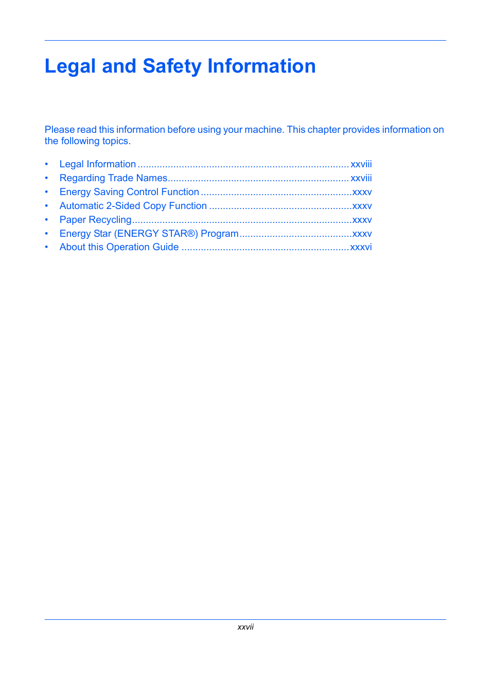 Legal and safety information, Be sure to read legal and safety information | TA Triumph-Adler DCC 2930 User Manual | Page 29 / 588