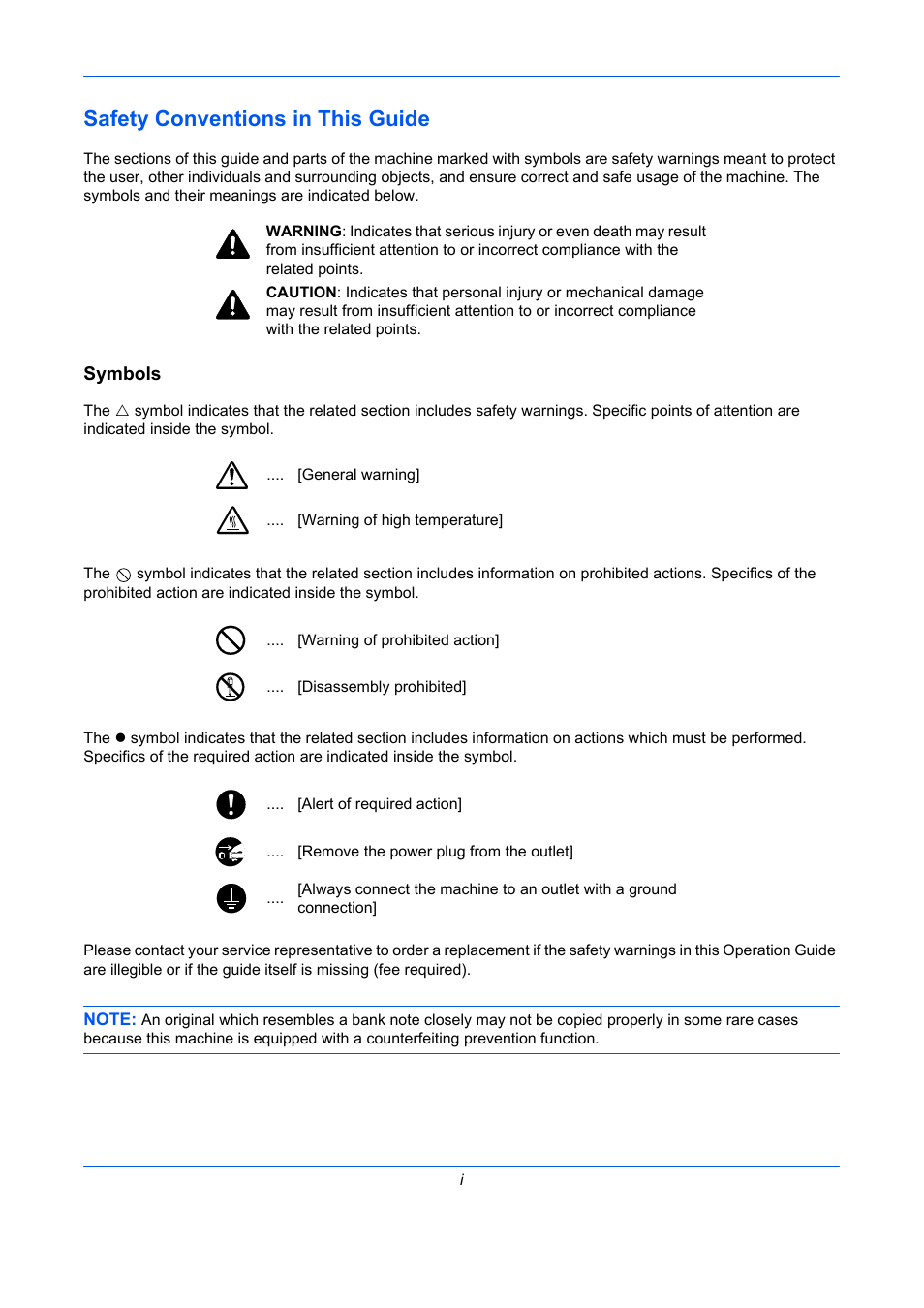 Safety conventions in this guide | TA Triumph-Adler DCC 2930 User Manual | Page 3 / 588