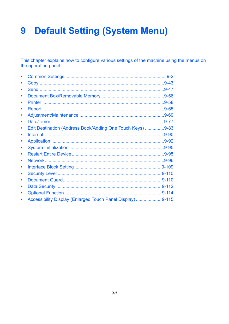 9 default setting (system menu), Default setting (system menu), 9 - default setting (system menu) | TA Triumph-Adler DCC 2930 User Manual | Page 307 / 588