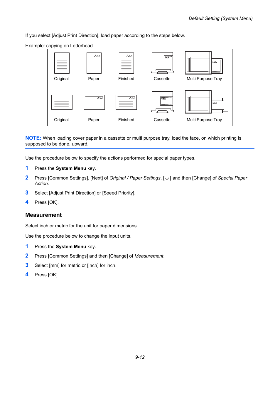 Measurement, E 9-12), Measurement …9-12 | TA Triumph-Adler DCC 2930 User Manual | Page 318 / 588